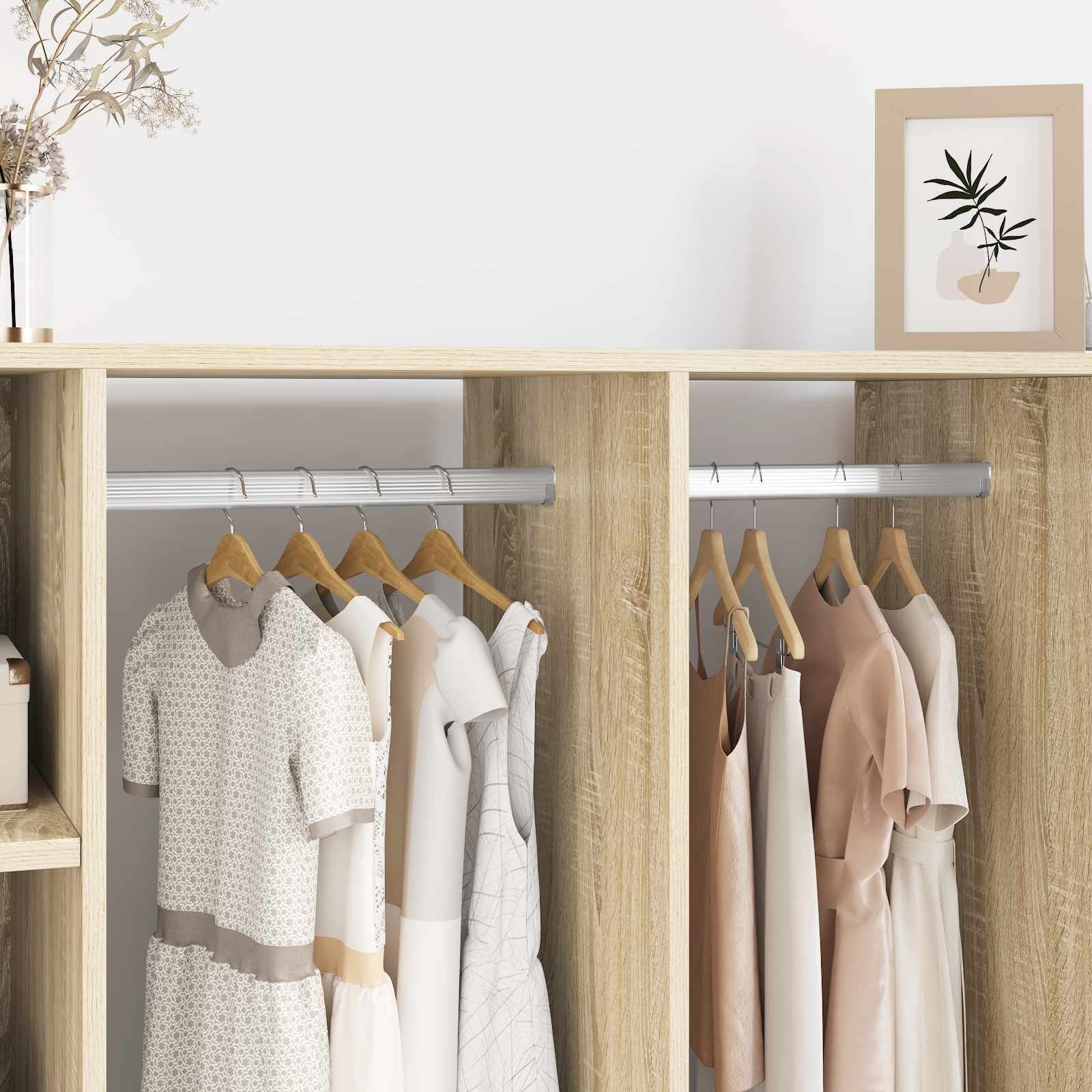 vidaXL Drążek do szafy 2 pcs Srebrny 764 x 15 x 29 mm Stop Aluminium