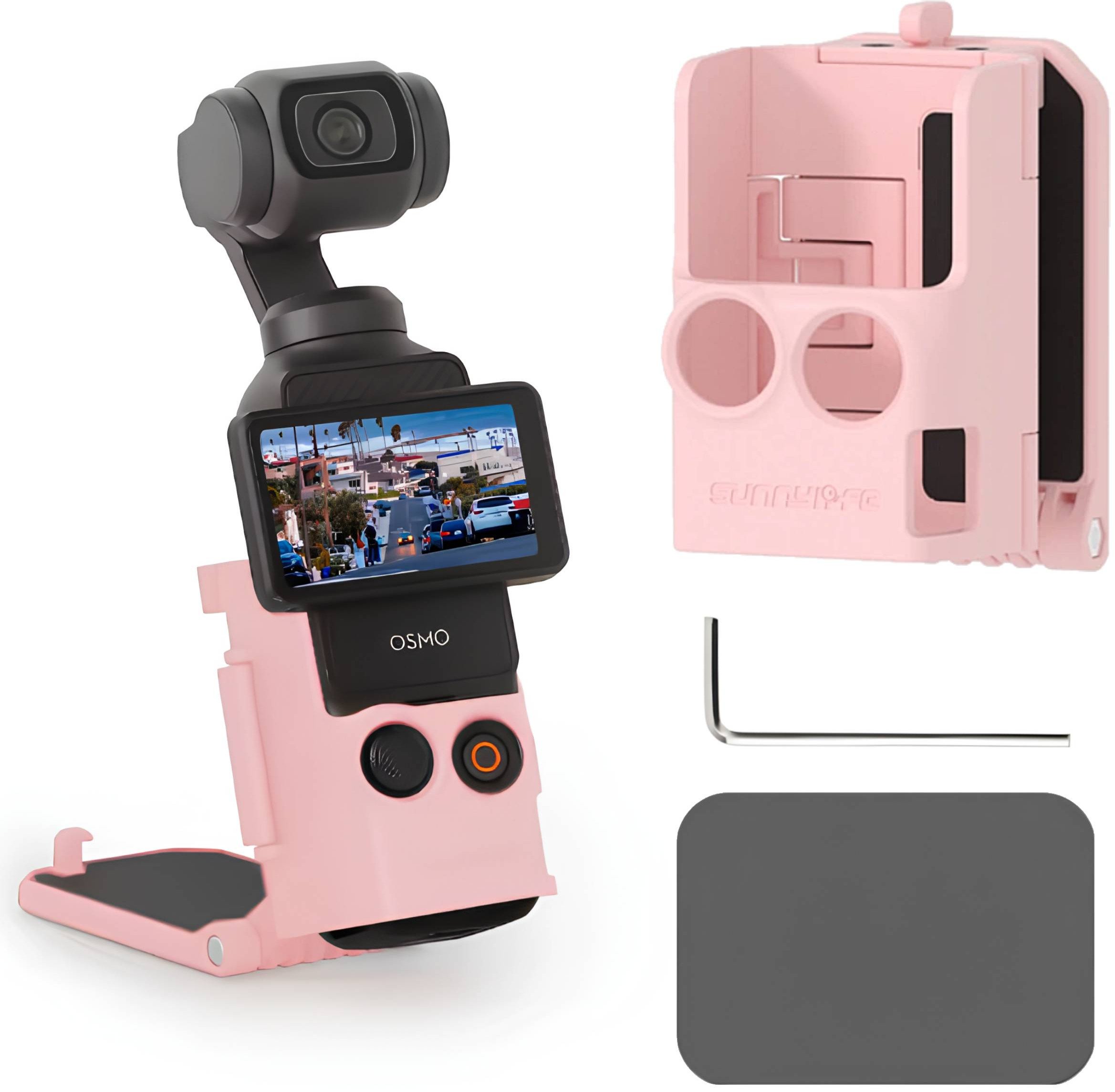 UCHWYT MAGNETYCZNY REGULOWANY MOCOWANIE OCHRONNE DO DJI OSMO POCKET 3 (RÓŻOWY)