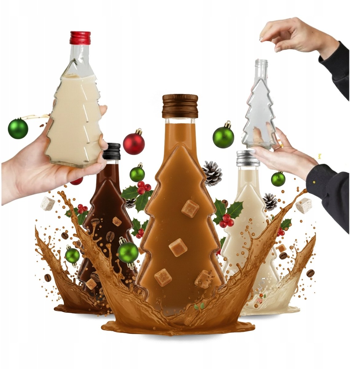 Bimberek 5X Butelka CHOINKA 250ml na likier nalewki prezent 0,25l