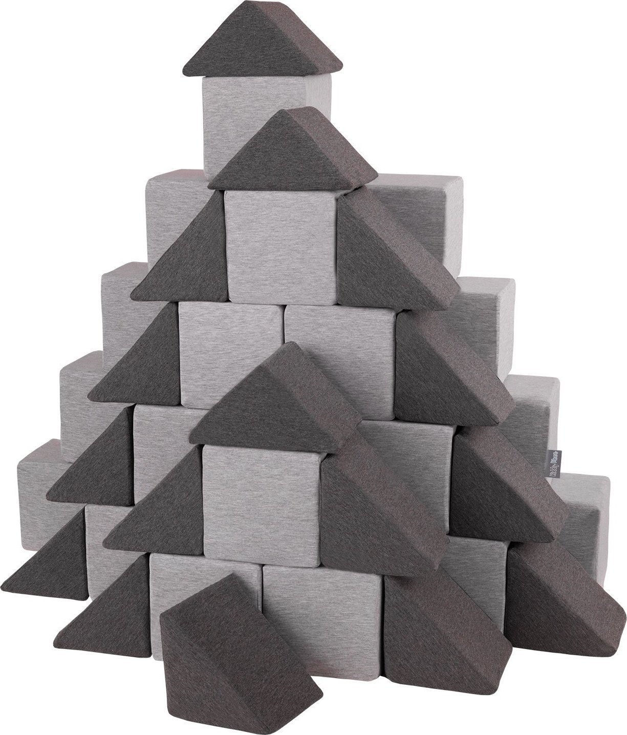 KiddyMoon Miękkie klocki 14cm mix: jasnoszary-ciemnoszary 48 Zabawka klocki z pianki