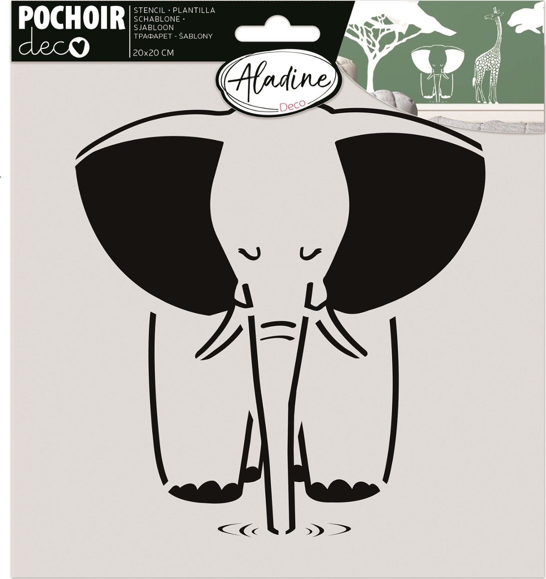 Aladine Szablon 20x20 cm Słoń