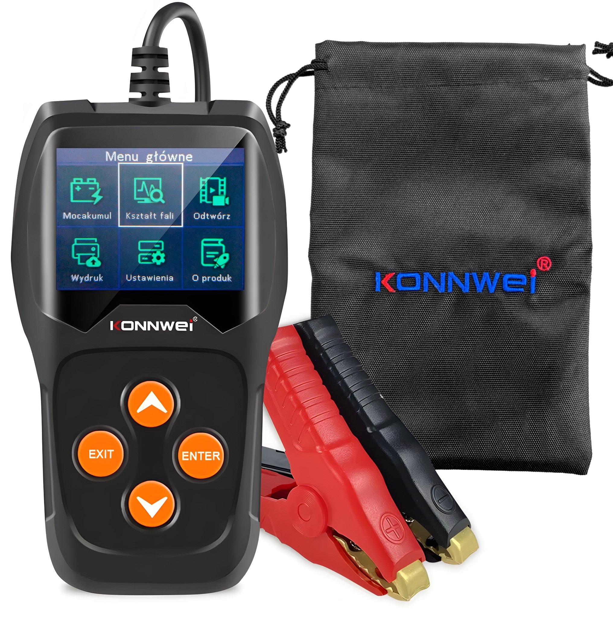 Tester Akumulatorów Konnwei KW600 LCD Miernik Cyfrowy 6V 12V Polskie Menu