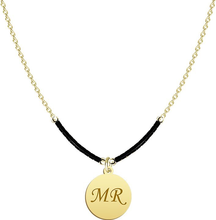 Radziszewska Jewellery Naszyjnik Pozłacany z Inicjałami i koralikami