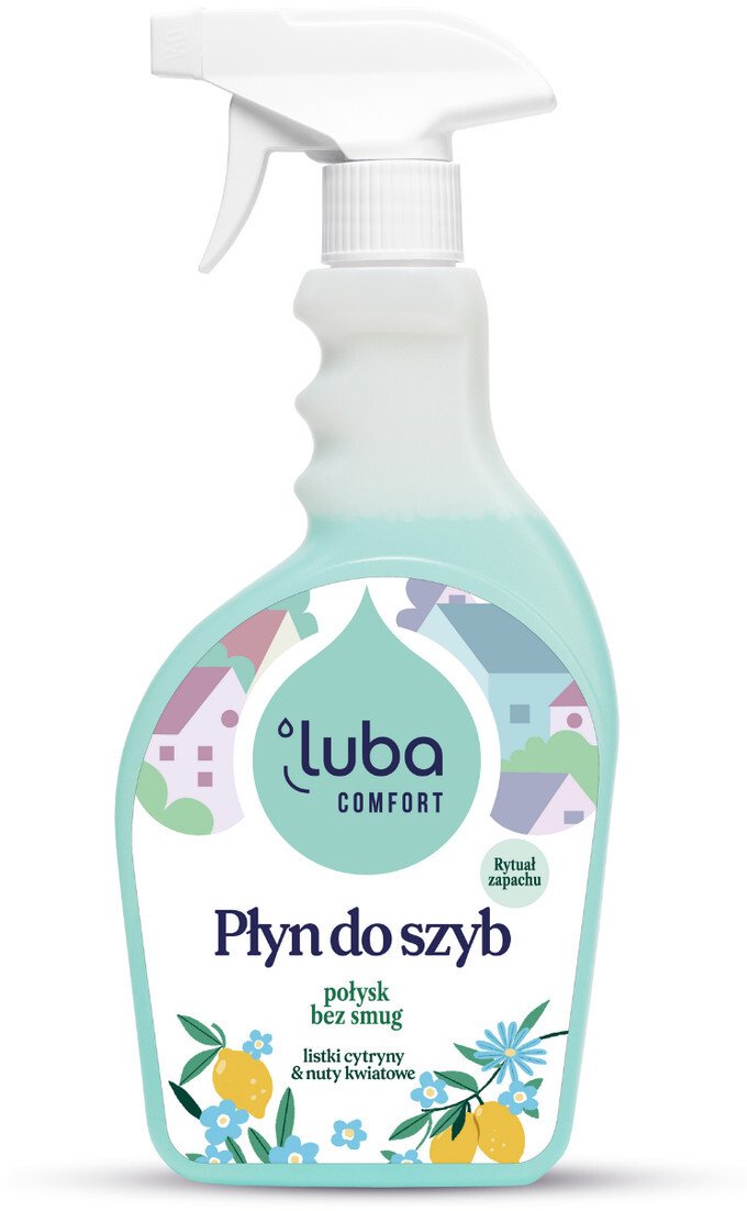 Luba Comfort Perfumowany Płyn do szyb Listki Cytryny & Niebieskie kwiaty 500ml