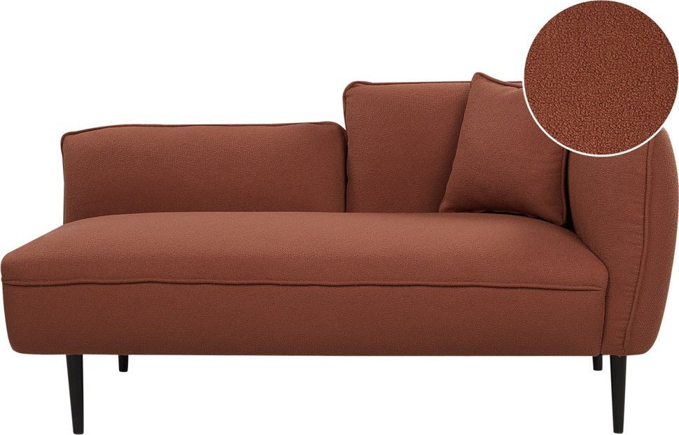 Beliani Szezlong boucle prawostronny ciemnoczerwony CHEVANNES