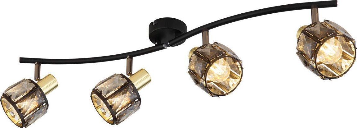 Lampa sufitowa Globo Sufitowa lampa Indiana 54357-4B reflektorki czarne przydymione