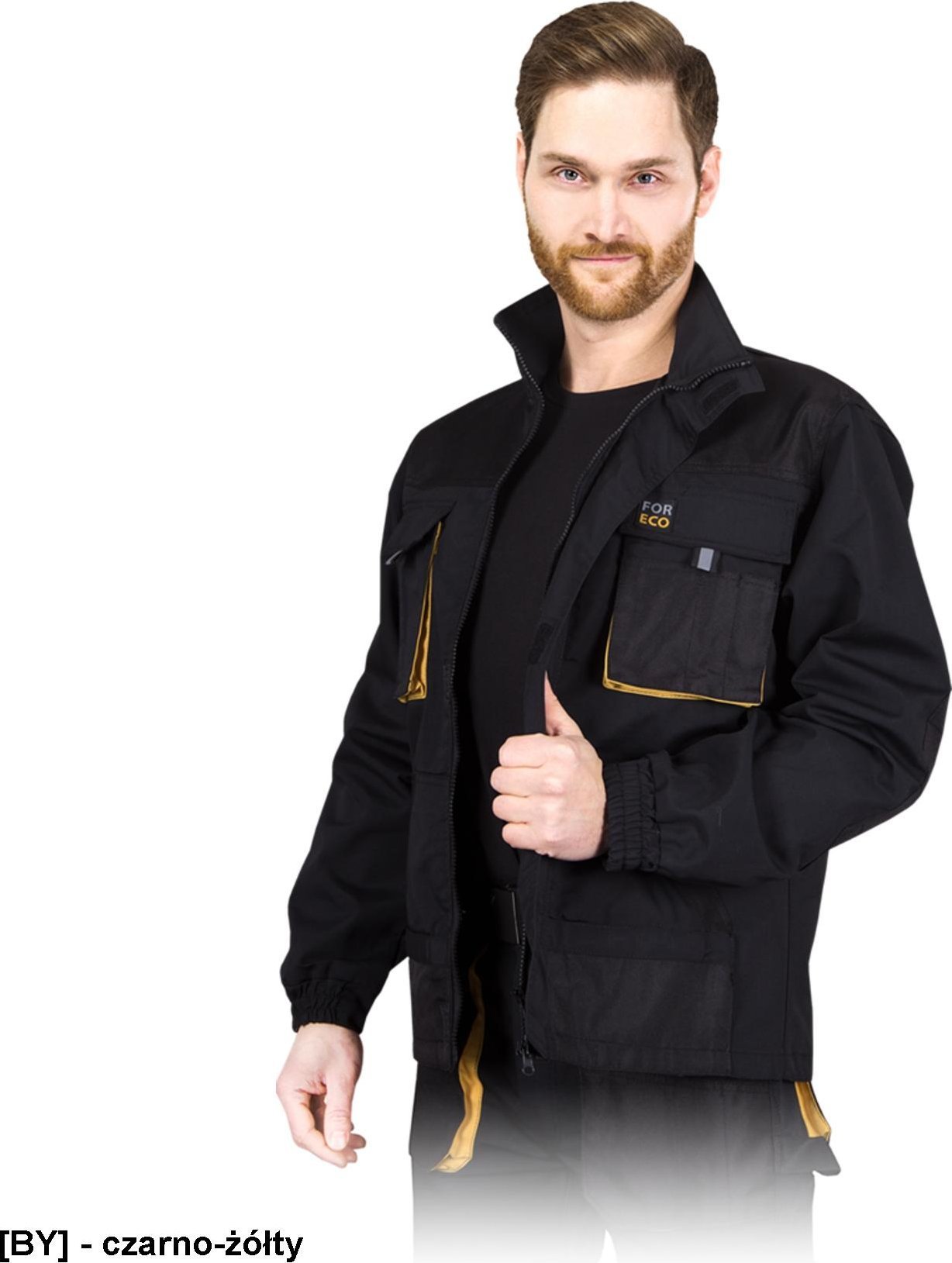 R.E.I.S. FORECO-J - Bluza ochronna - czarno-żółty 2XL