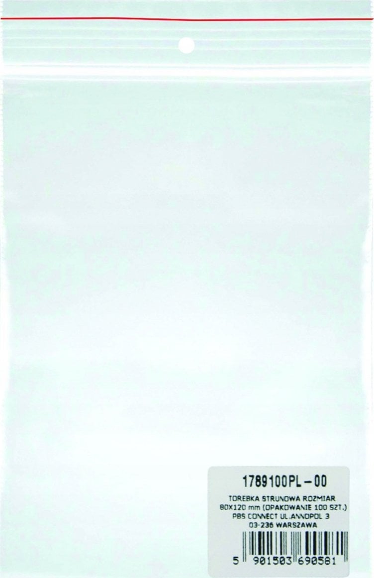 Office Products Torebka strunowa OFFICE PRODUCTS, LDPE, 80x120mm, 100szt., transparentna