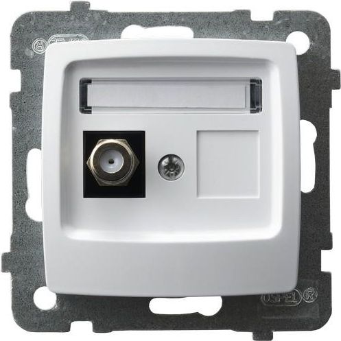 Ospel Gniazdo antenowe Karo typu F pojedyncze biały (GPA-1SF/m/00)