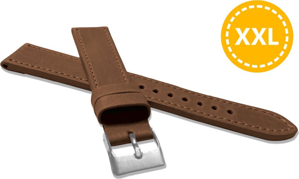 Lavvu LAVVU XXL Szyty brązowy pasek SPORT z luksusowej skóry Top Grain - 18 XXL