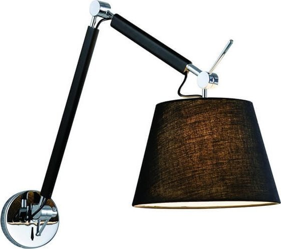 Kinkiet Azzardo Czarna lampa ścienna Zyta z regulacją do przedpokoju