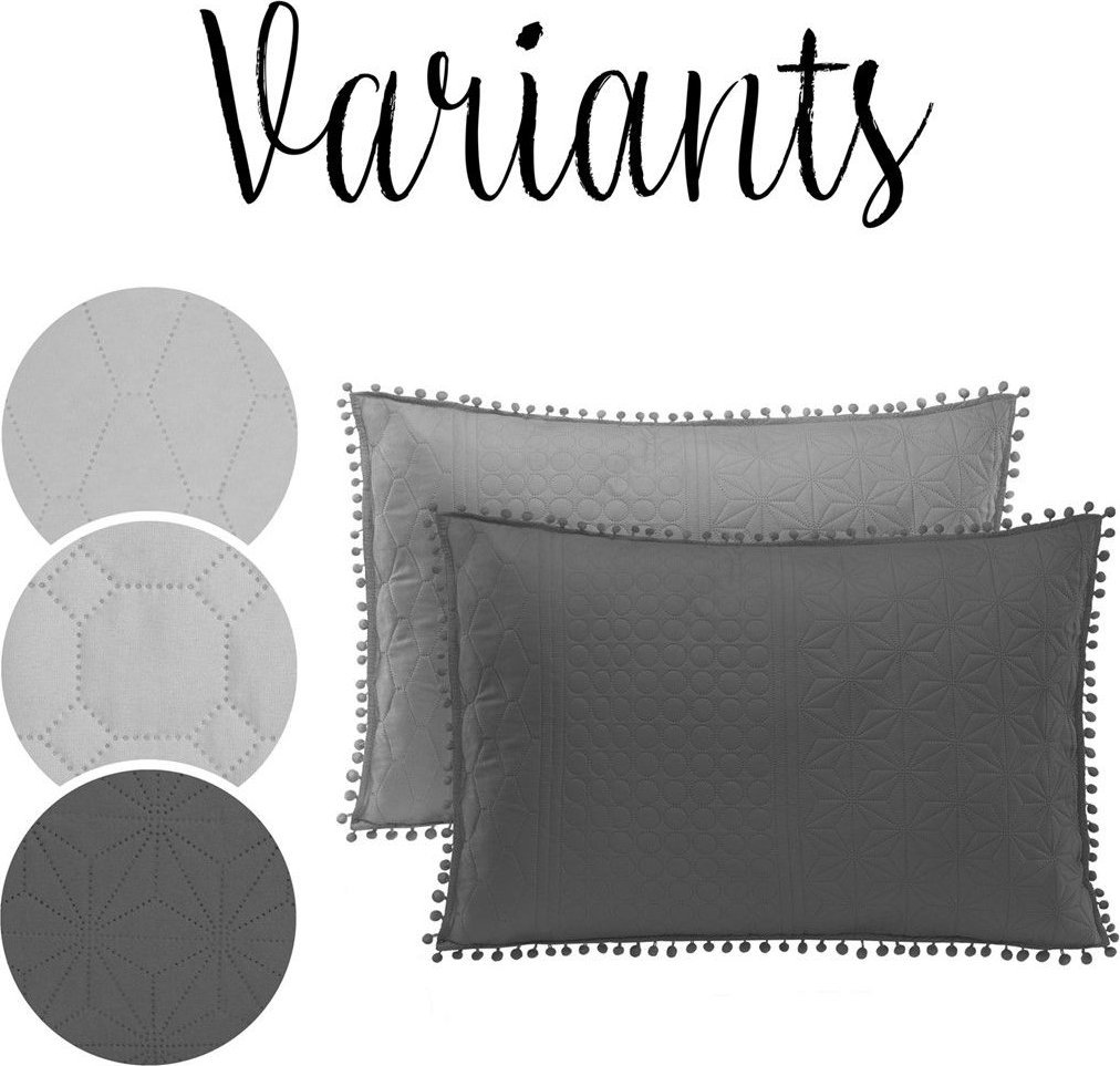 AmeliaHome AmeliaHome Poszewki dekoracyjne pikowane MEADORE 50x70*2 szare