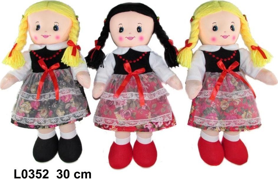 Sun-Day Lalka szmacianka góralka 3 wzory 30cm 159435 MIX cena za 1 szt