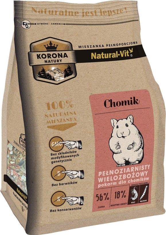 Natural-Vit Pokarm karma chomika z larwami Korona Natury 750 g uniwersalny