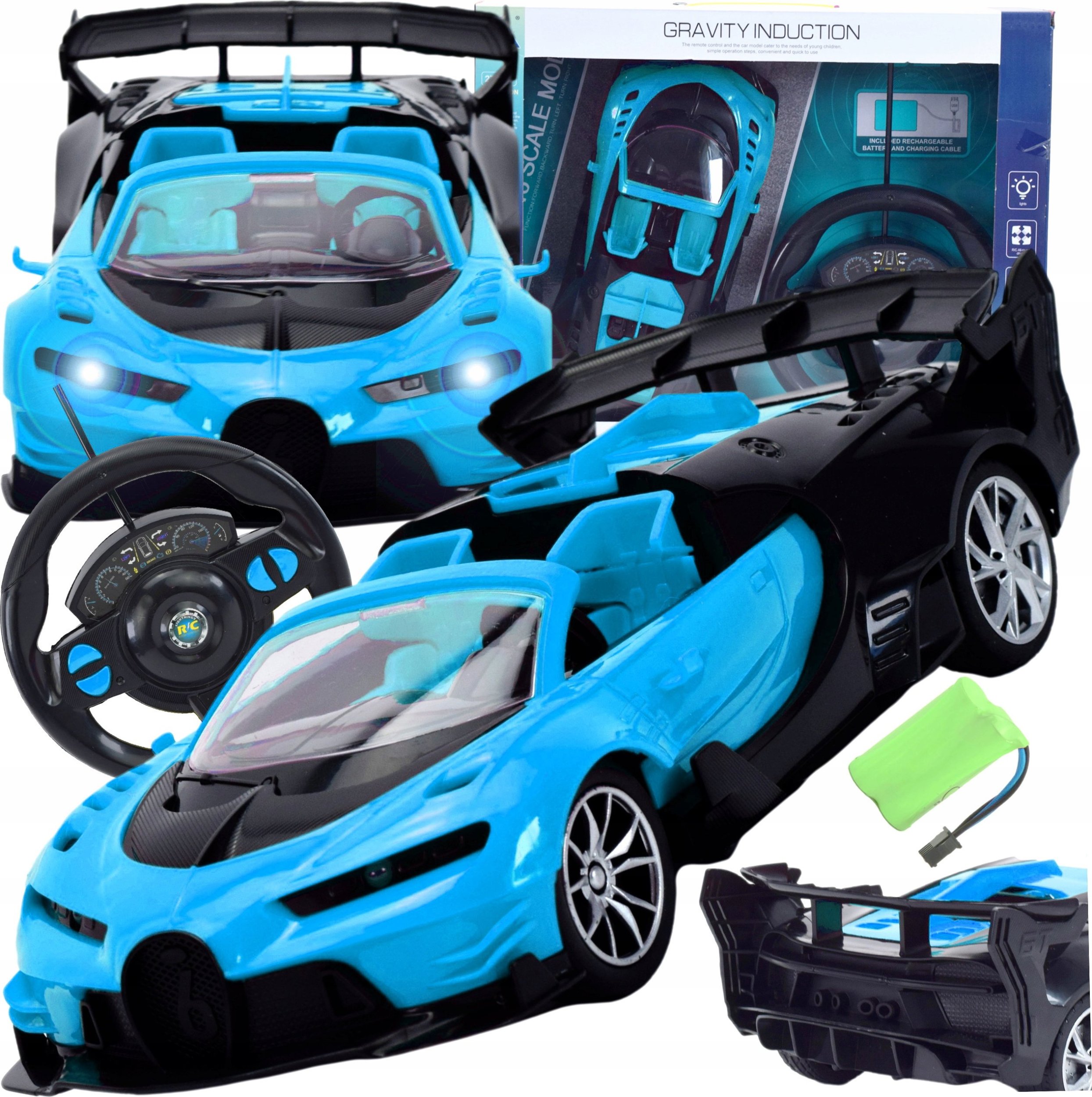 Skleplolki SAMOCHÓD RC DŹWIĘK AUTO SPORTOWE ŚWIATŁA MODEL ZDALNIE STEROWANY NA PILOT