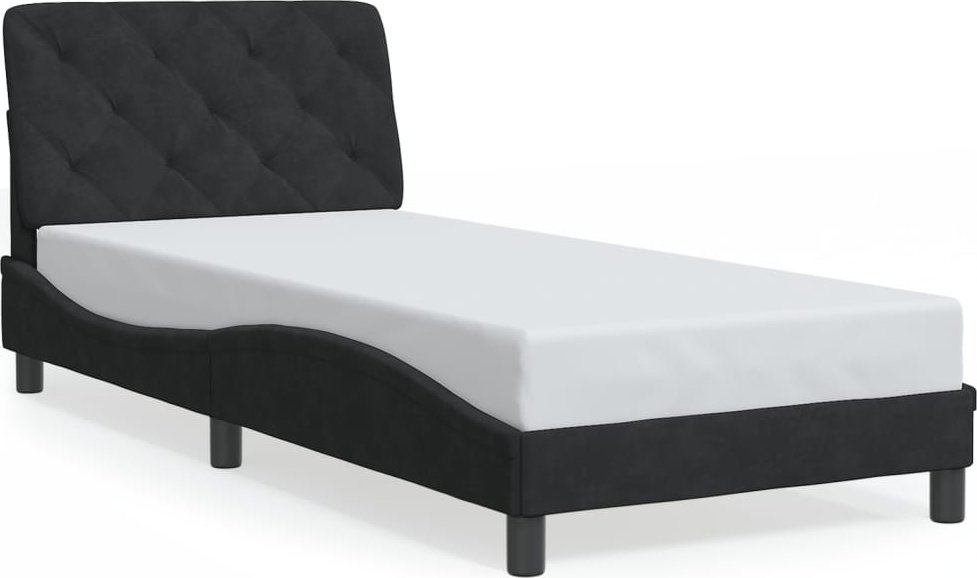 vidaXL vidaXL Rama łóżka z oświetleniem LED, czarna, 80x200 cm, aksamitna