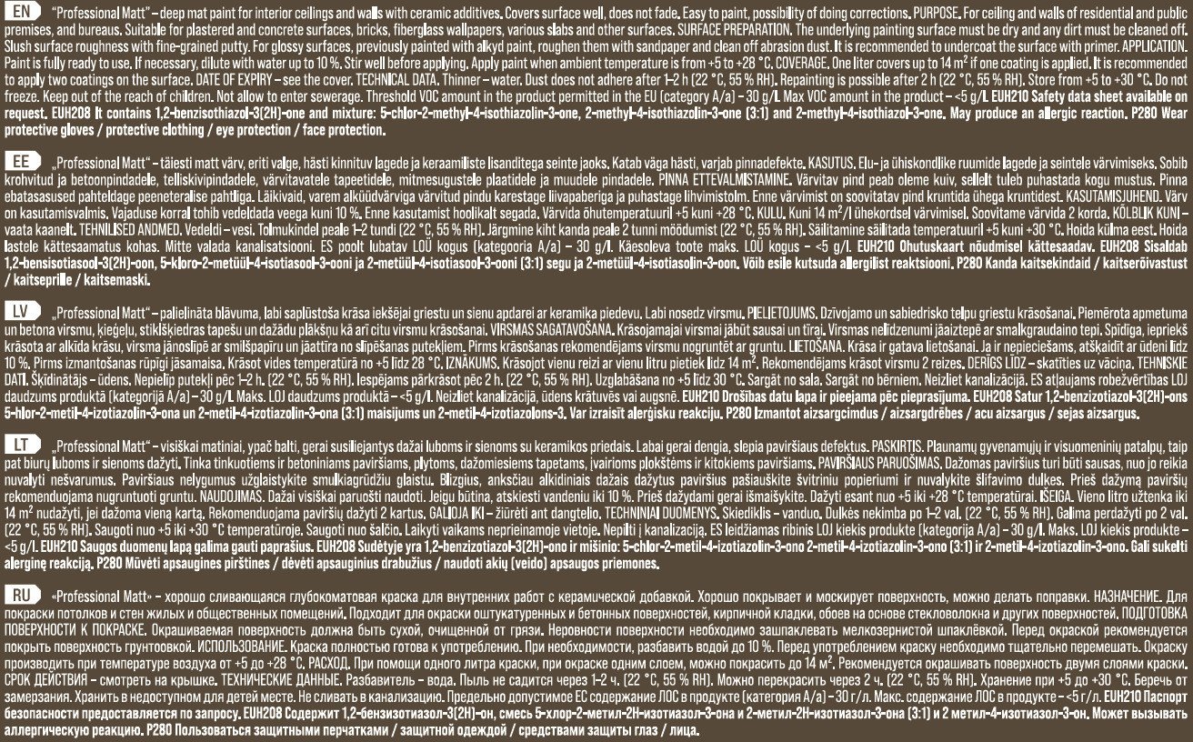 Pentacolor DISPERSION PAINT PROFESSIONAL MAT