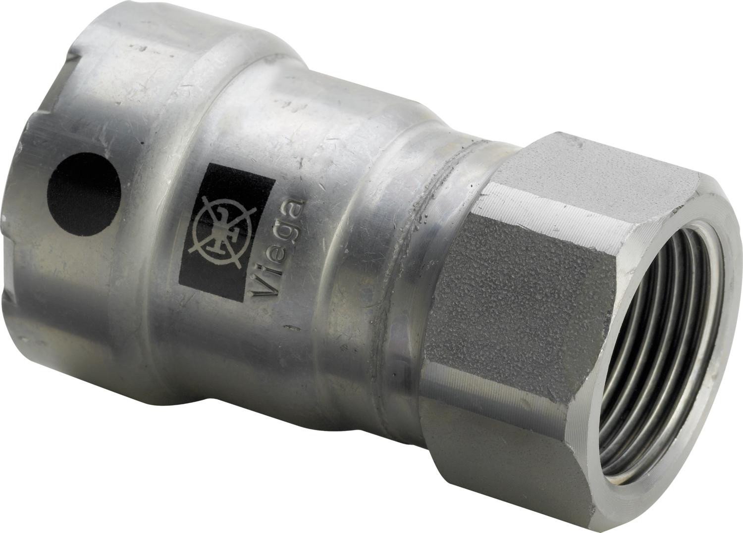 VIEGA Megapress overgang 3/4"x3/4" muffe/muffe, ulegeret stål med zink/nikkel belægning og SC-Contur