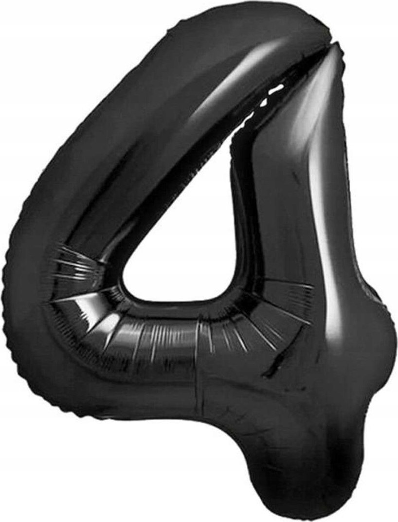 GoDan Balon foliowy B&C cyfra 4 matowa czarna 85 cm