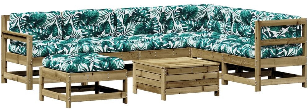 8-cz. zestaw mebli do ogrodu, z poduszkami, impregnowana sosna