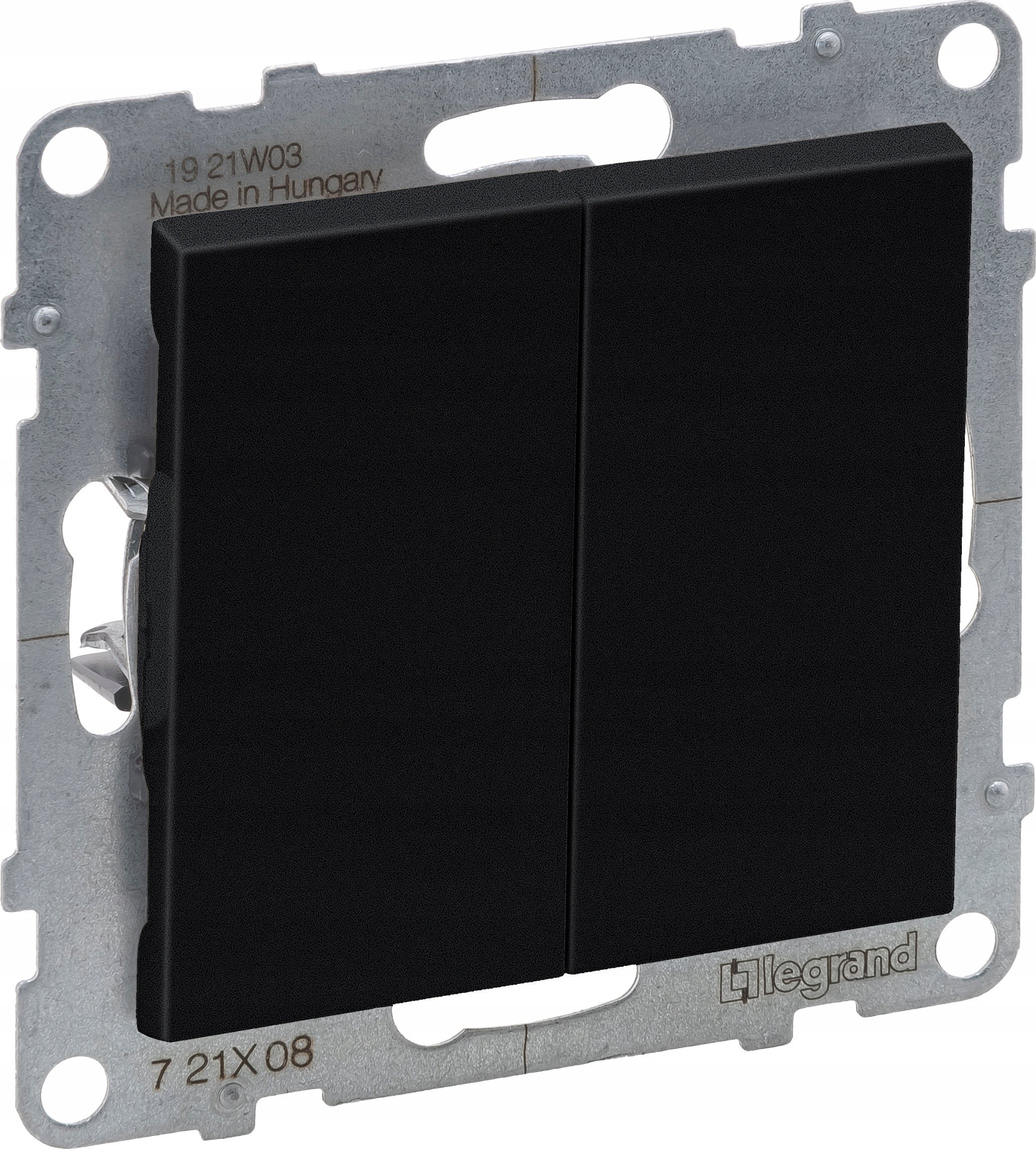 Legrand SUNO Łącznik schodowy podwójny czarny 10AX 250V zaciski automatyczne 721408