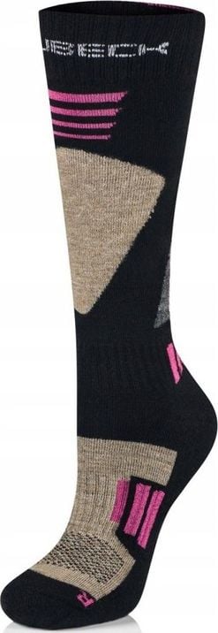Brubeck BSK001/W Skarpety damskie Ski Force czarny/różowy M/39-41