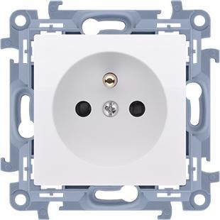 Kontakt-Simon Gniazdo wtyczkowe z uziemieniem pojedyncze (moduł) 16A, 250V, szybkozłącza biały CGZ1C.01/11