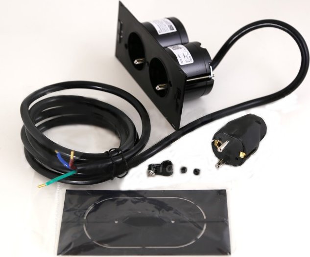 Bachmann BACHMANN Gniazdo blatowe kuchenne listwa przedłużacz z uziemieniem POWER PORT DUE czarne