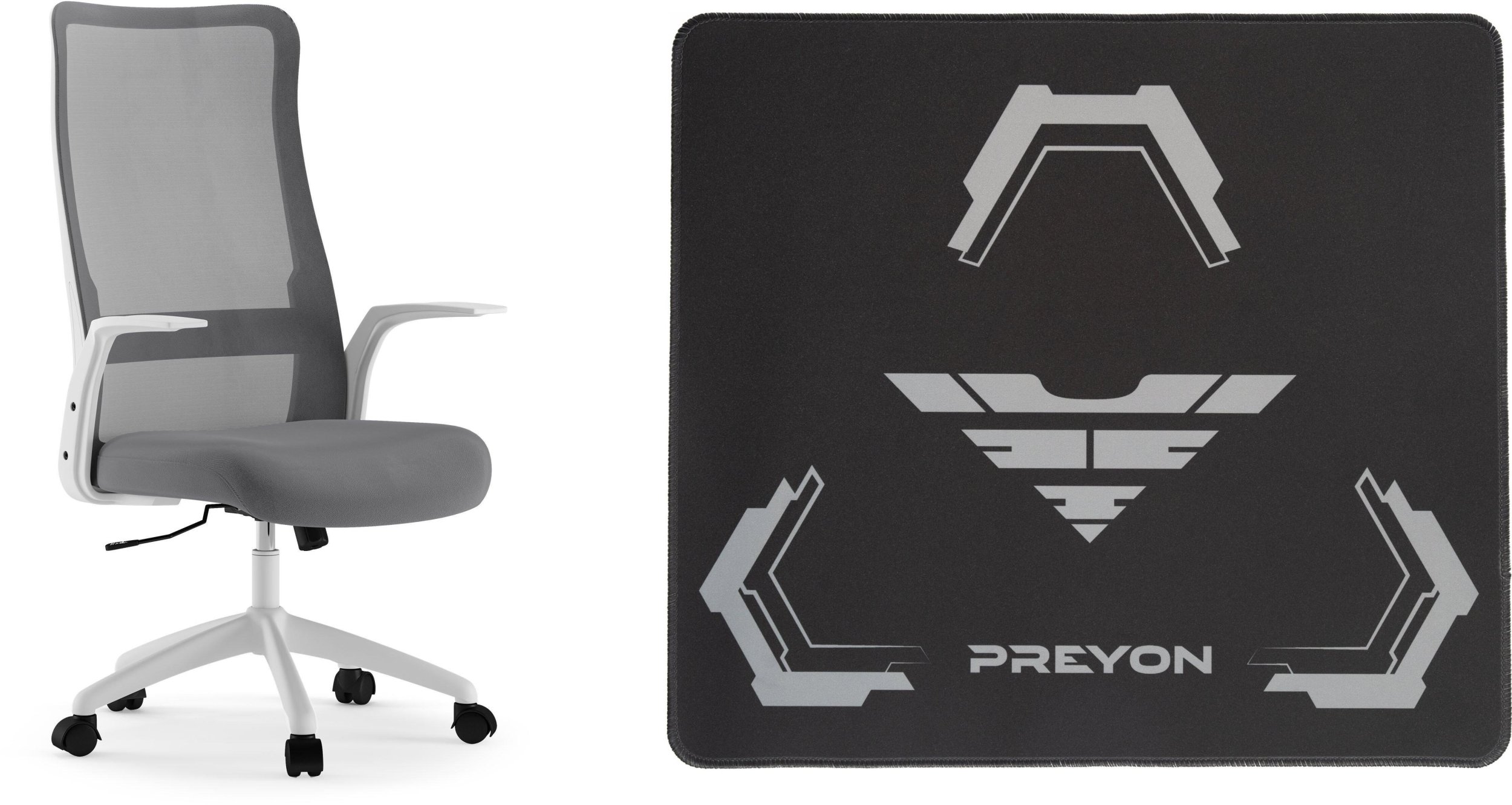 Krzesło biurowe SENSE7 Juno biały + Podkładka PREYON Falcon