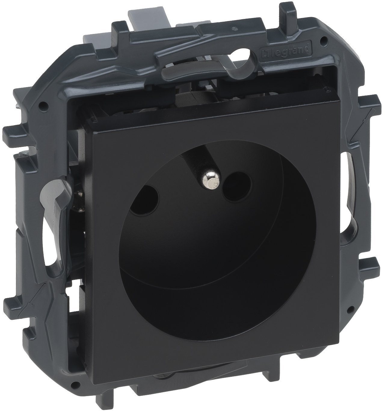 Legrand Niloe Step Gniazdo 2p+z, automatyczne zaciski, z przesłoną, czarny kolor 863533B