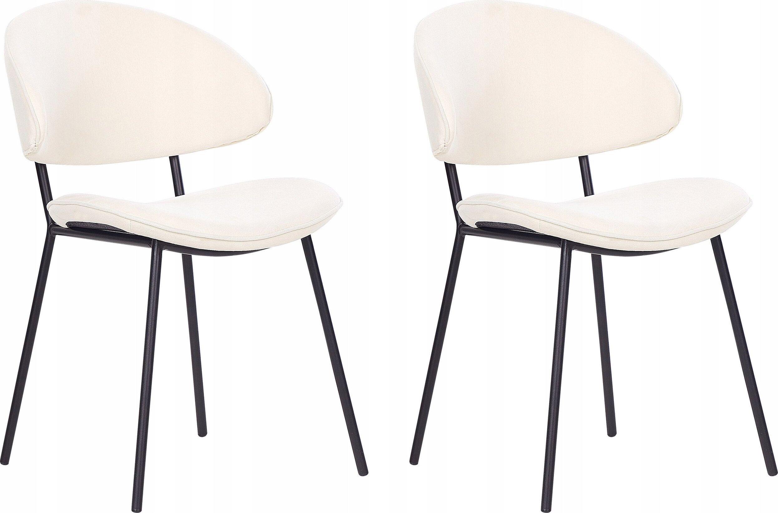 Beliani Zestaw 2 krzeseł do jadalni kremowy KIANA