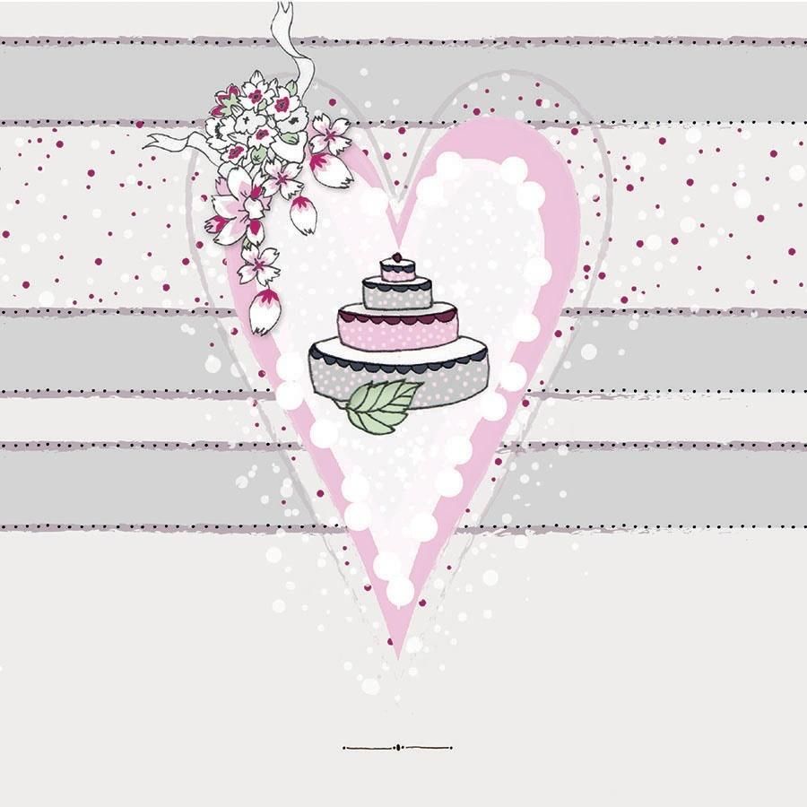 Clear Creation Karnet Swarovski kwadrat CL0225 Ślub tort w sercu