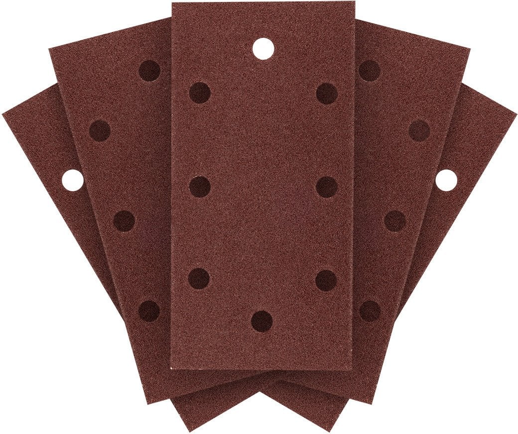 Papiery ścierne na rzep 93 x 185 mm, P100, 5 szt., z 8 otworami