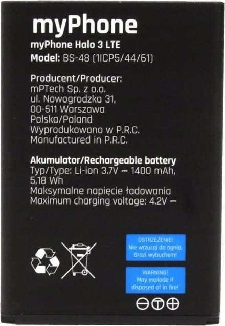 Bateria Do Myphone Halo 3 Lte Bs-48