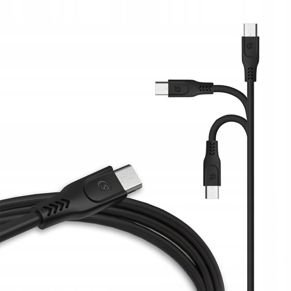 Kabel USB Somostel USB-A - USB-C + microUSB + Lightning 1 m Czarny (36802)