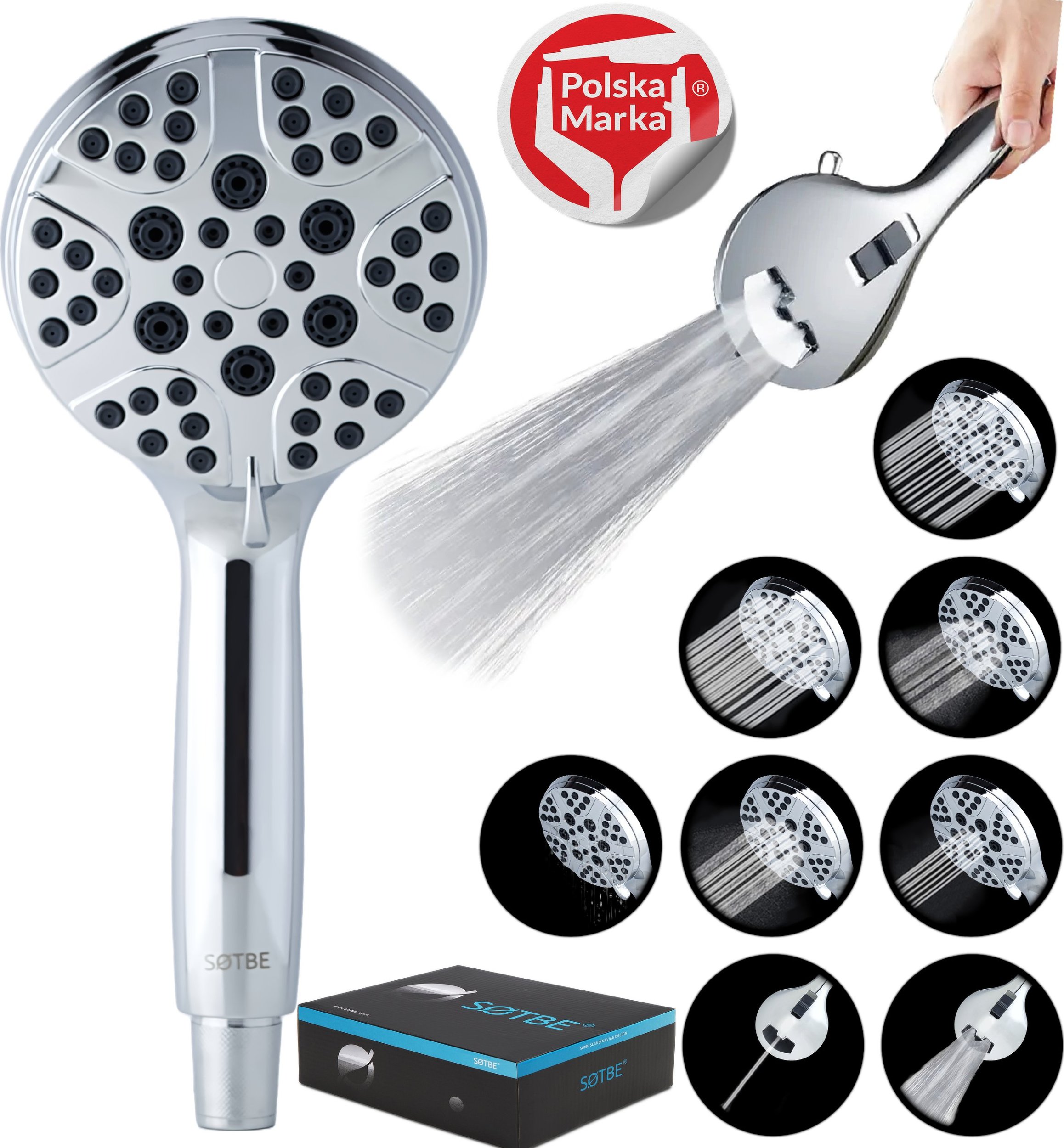 Słuchawka prysznicowa Sotbe SOTBE LARK STARS Słuchawka prysznicowa 8 zakresowa