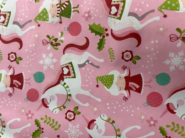 Papier świąteczny do pakowania różowy jednorożce 70cmx2m 351m70