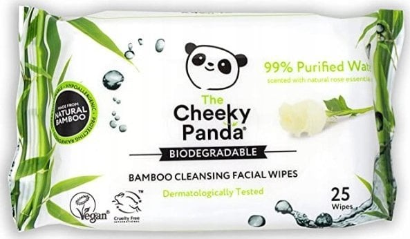 Cheeky Panda Chusteczki do demakijażu o zapachu róży - 25 szt.