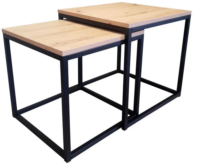 Stolik kawowy 2w1 CUBE dąb craft/czarny ATOS