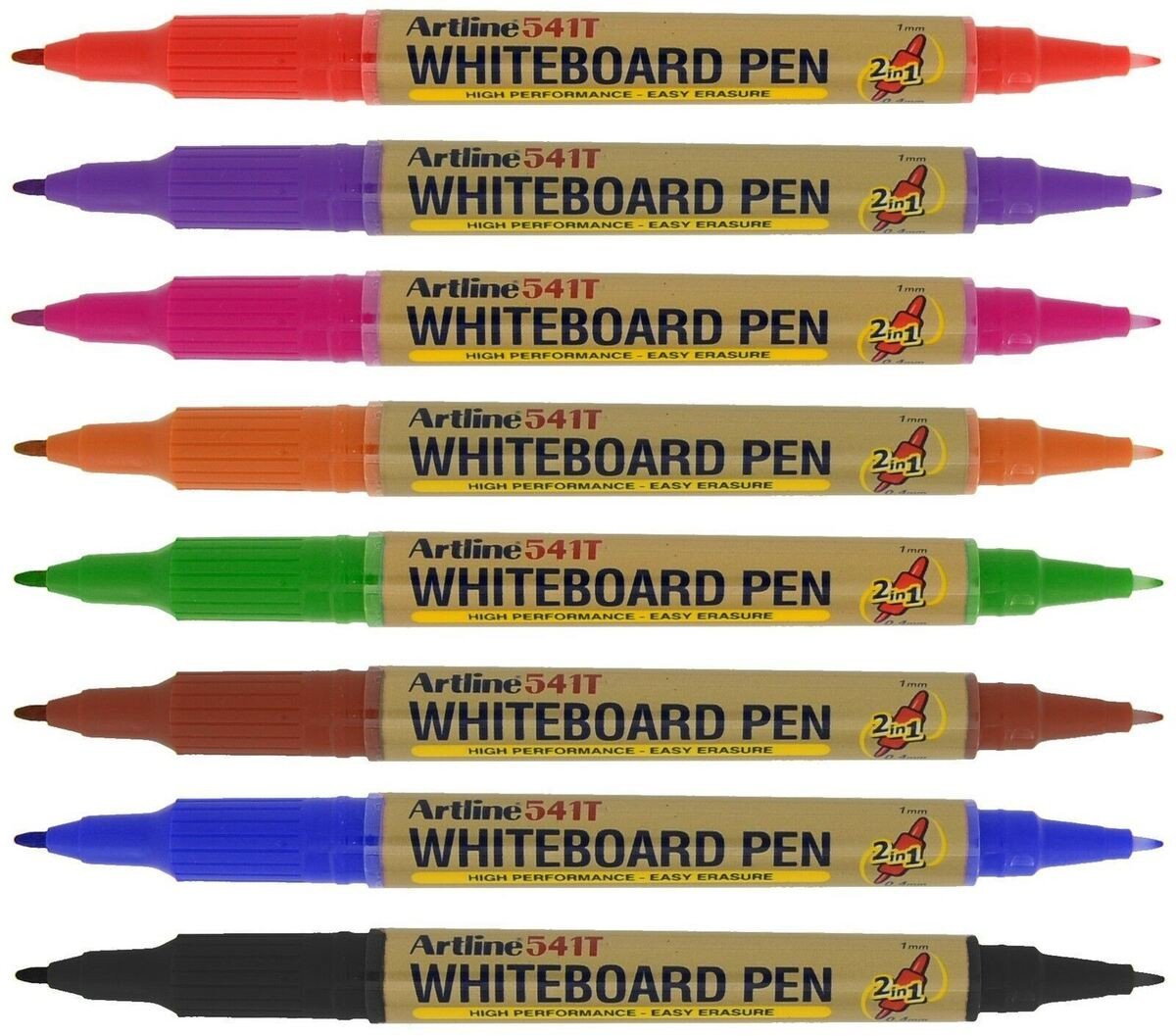 Artline whiteboard pen, double-ended, 8 colors