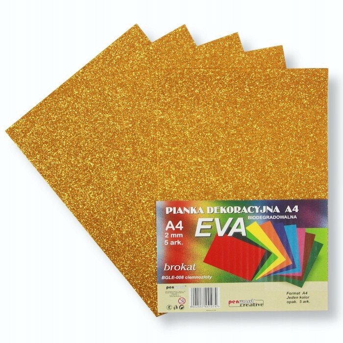 Pianka brokatowa A4 Eva ziemnozłota biodegrad. 5sz