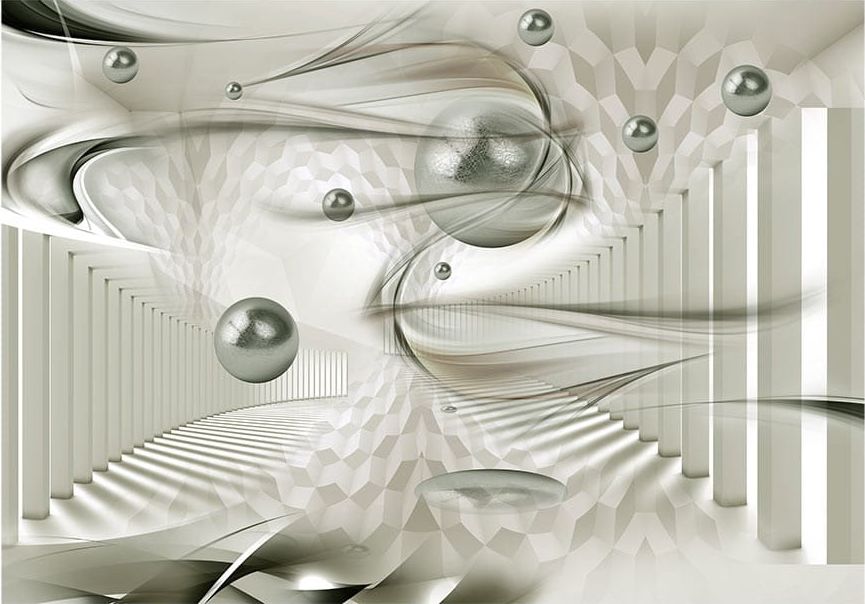 DecoNest Fototapeta - Srebrne kule - 200X140