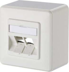Metz METZ CONNECT Puszka połączeniowa Keystone natynkowa 2-portowa pusta biała