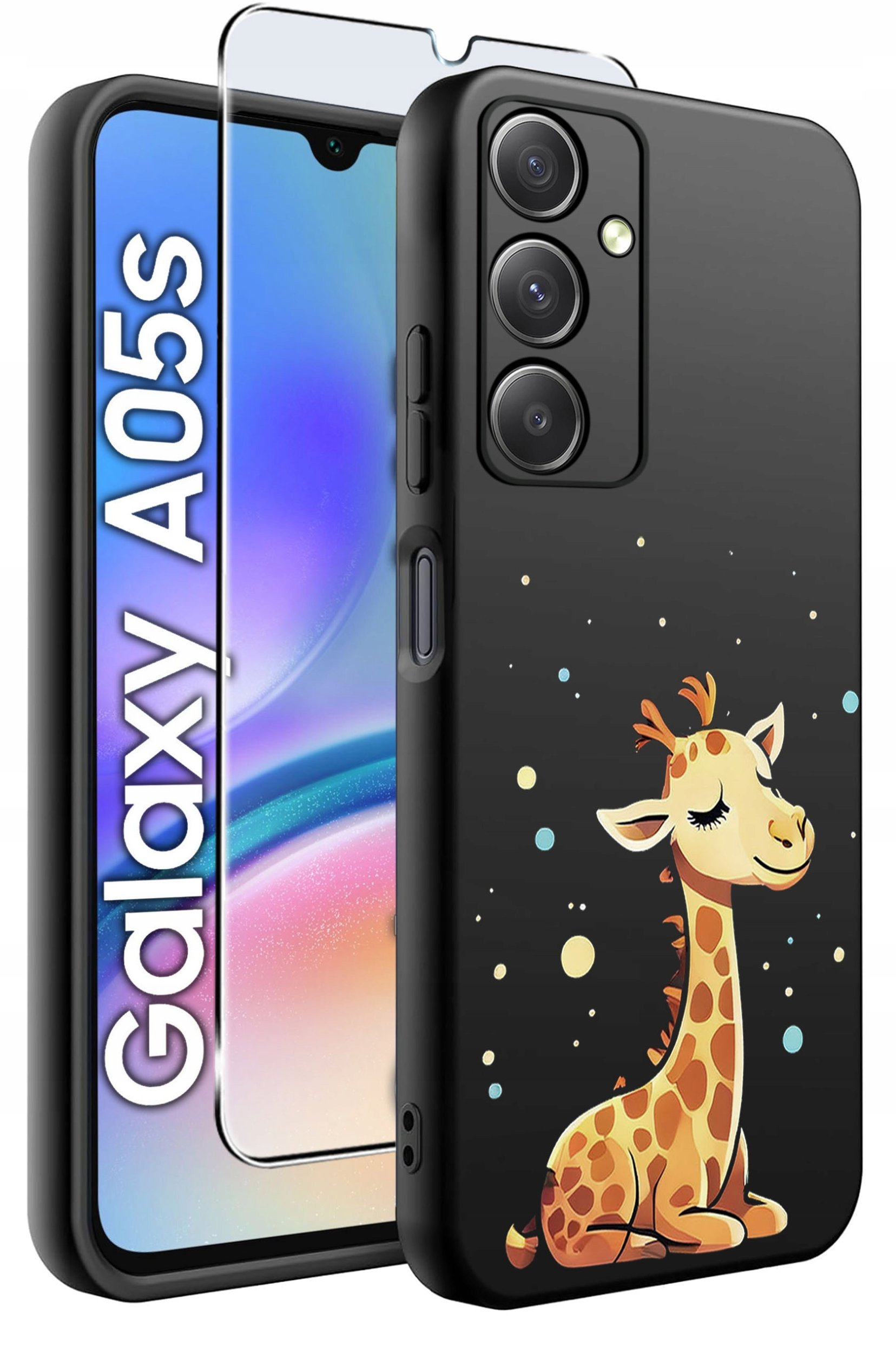 ETUI do Samsung A05s WZORY | SILIKONOWE MATT CASE + SZKŁO 9H