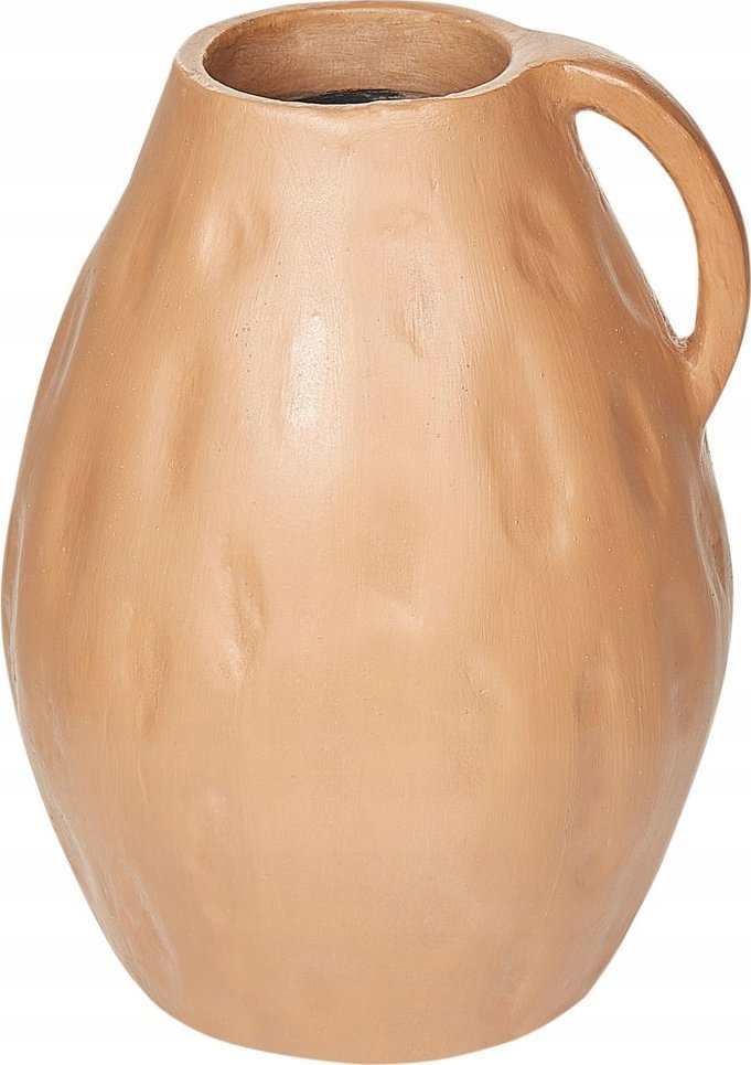 Beliani Wazon dekoracyjny z terakoty 40 cm beżowy KULIM