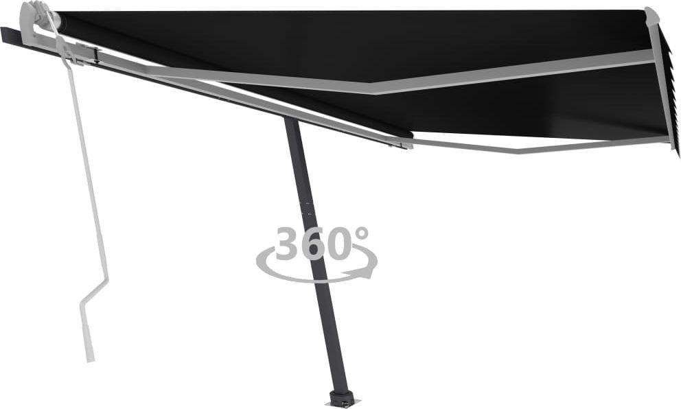 vidaXL Wolnostojąca, ręcznie zwijana markiza, 400x300 cm, antracytowa