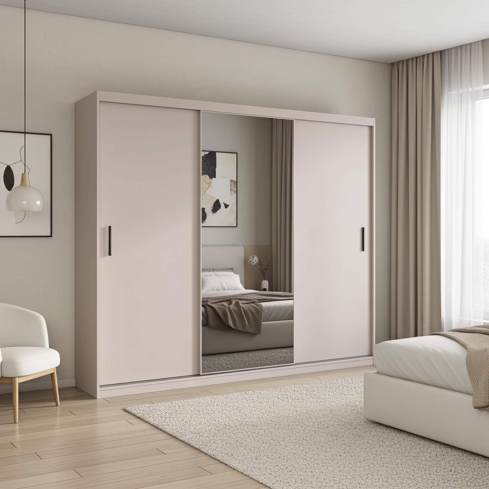 Ravio Szafa przesuwna MIRANO 250 cm kaszmirowa wysoka pojemna garderoba