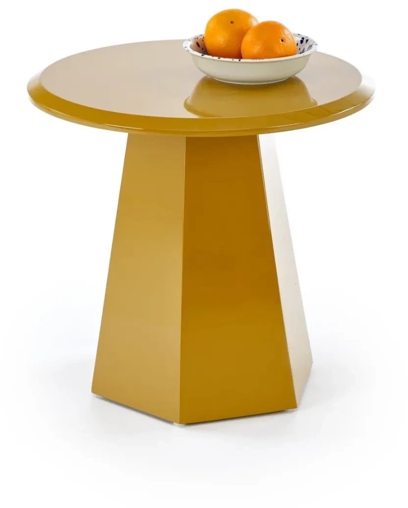 Stolik kawowy LOCA 50x50cm musztardowy HALMAR
