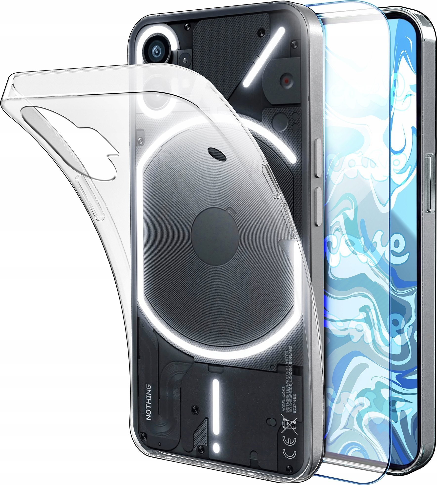 Etui Do Nothing Phone 1 (Przezroczyste, Silikonowe, Ochronne) Szkło 9H