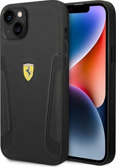 Ferrari Etui Ferrari do iPhone 14 Plus 6,7" czarny/black hardcase Leather Stamp Sides